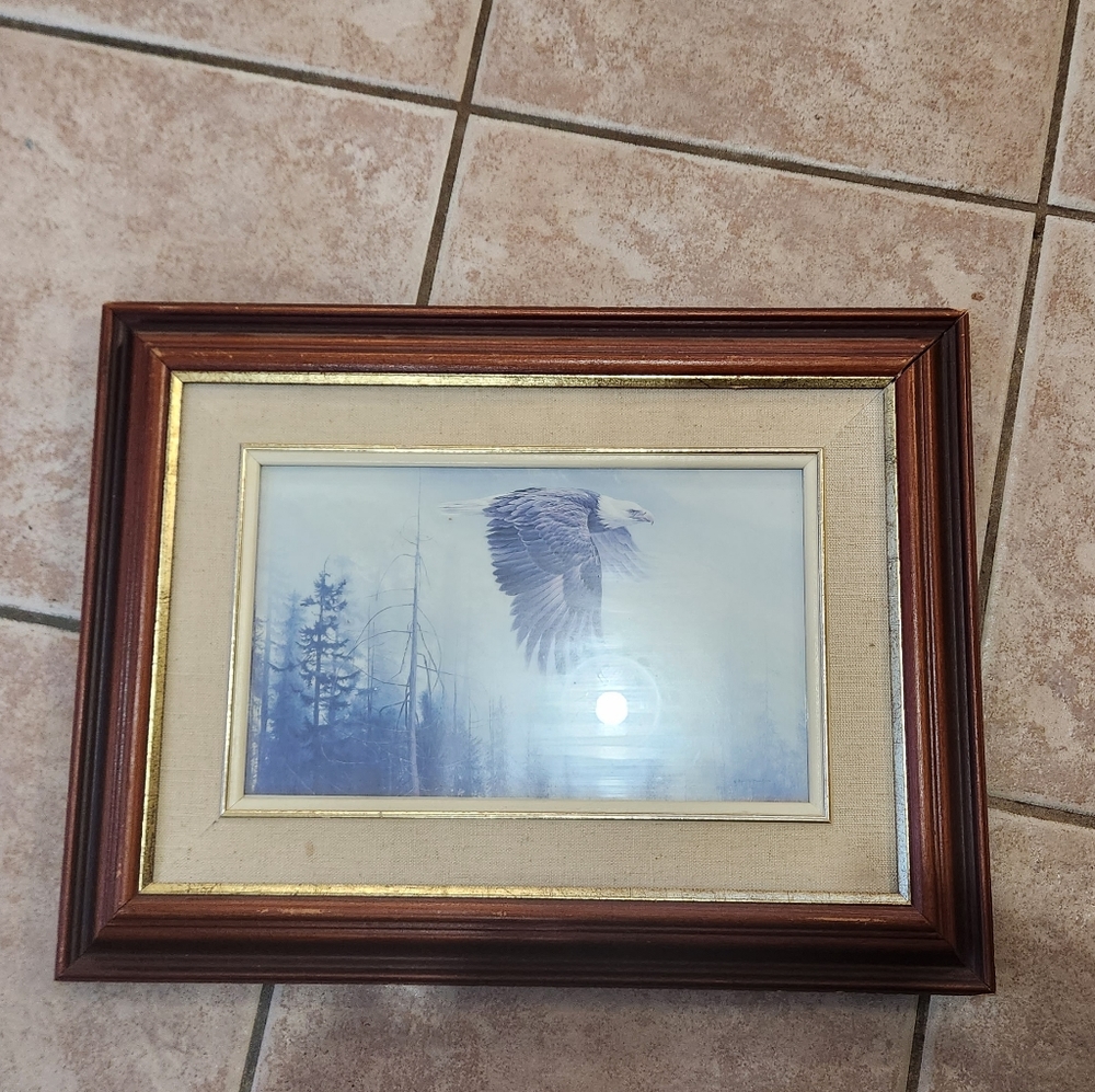 Vintage Solid Wood Frame with Robert Bateman Cut Out Picture - Picture 7 of 10